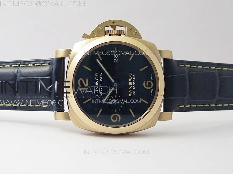 Pre Order PAM1114 RG VSF 1:1 Best Edition Blue Dial on Blue Leather Strap P.9010 Super Clone